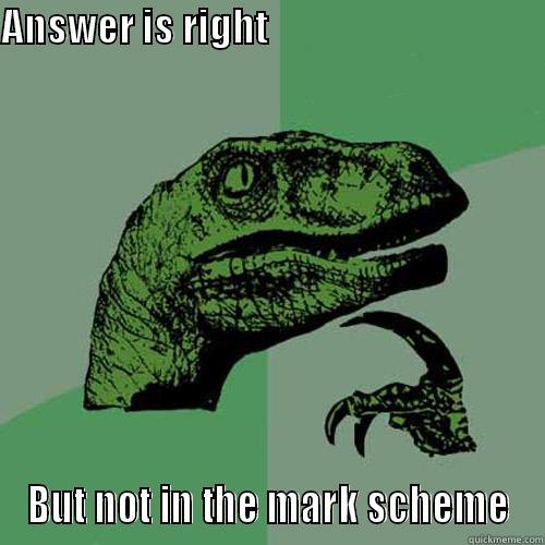 ANSWER IS RIGHT                                              BUT NOT IN THE MARK SCHEME Philosoraptor