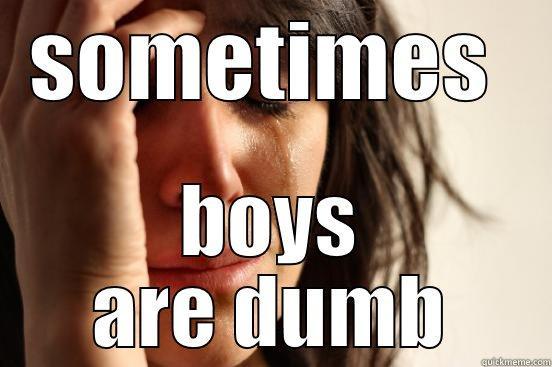 SOMETIMES  BOYS ARE DUMB First World Problems