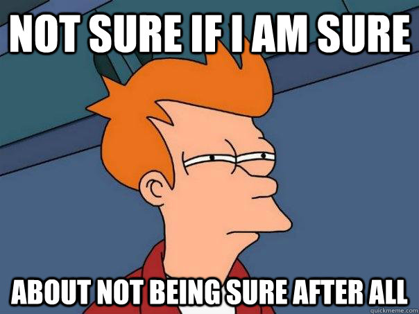 Not sure if i am sure about not being sure after all  Futurama Fry