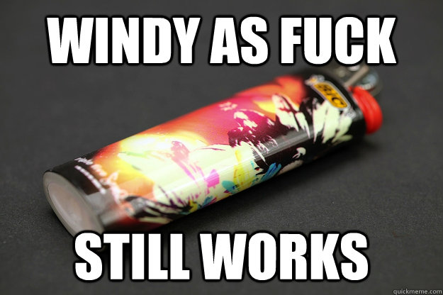 Windy as fuck still works - Windy as fuck still works  Good Guy Lighter