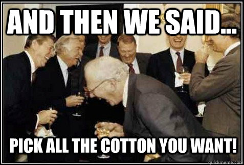 and then we said... PIck all the cotton you want!   And then they said