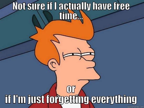 NOT SURE IF I ACTUALLY HAVE FREE TIME... OR IF I'M JUST FORGETTING EVERYTHING Futurama Fry