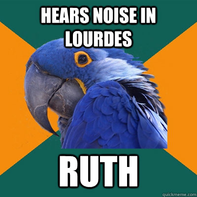hears noise in Lourdes ruth  Paranoid Parrot
