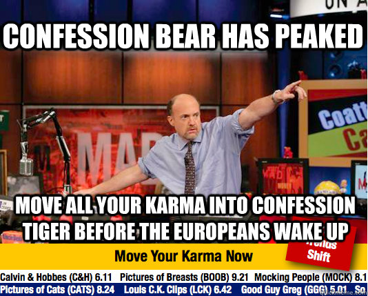 Confession bear has peaked move all your karma into confession tiger before the Europeans wake up - Confession bear has peaked move all your karma into confession tiger before the Europeans wake up  Mad Karma with Jim Cramer
