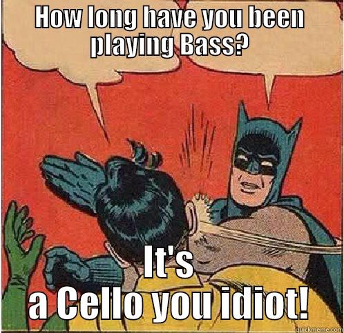 HOW LONG HAVE YOU BEEN PLAYING BASS? IT'S A CELLO YOU IDIOT! Batman Slapping Robin