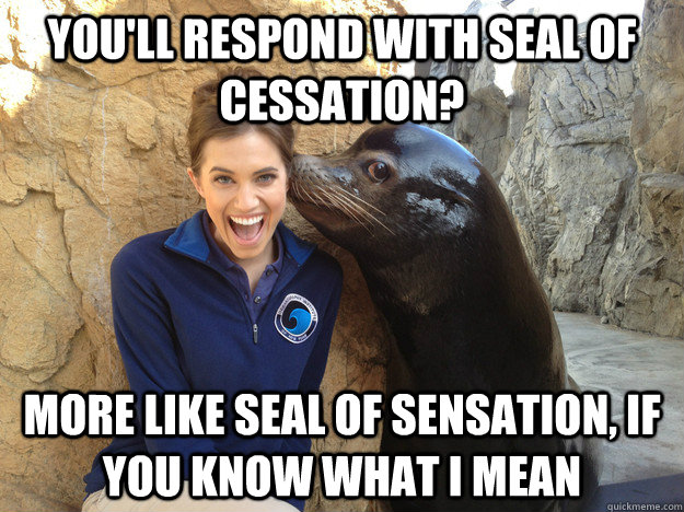 You'll respond with Seal of Cessation? More like Seal of Sensation, if you know what I mean  Crazy Secret