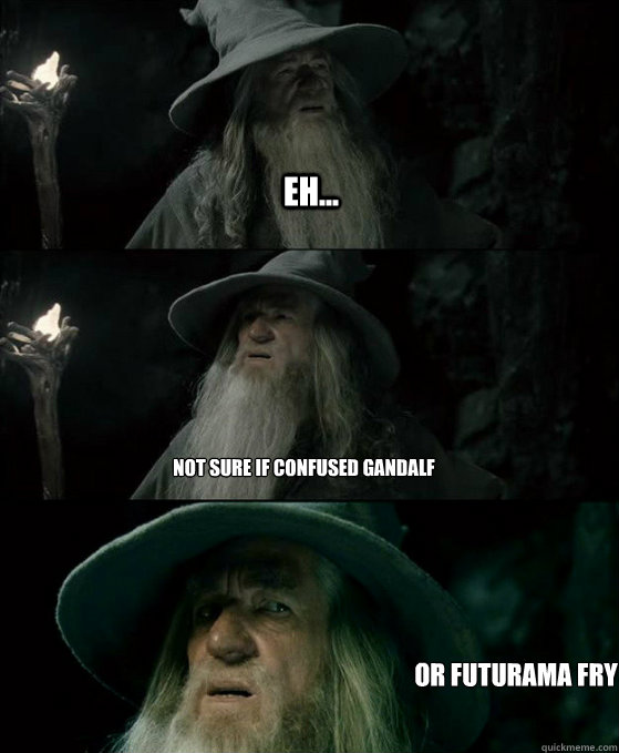 eh... Not sure if Confused Gandalf or Futurama Fry  Confused Gandalf