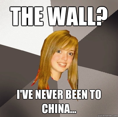 The Wall? I've never been to china...  Musically Oblivious 8th Grader