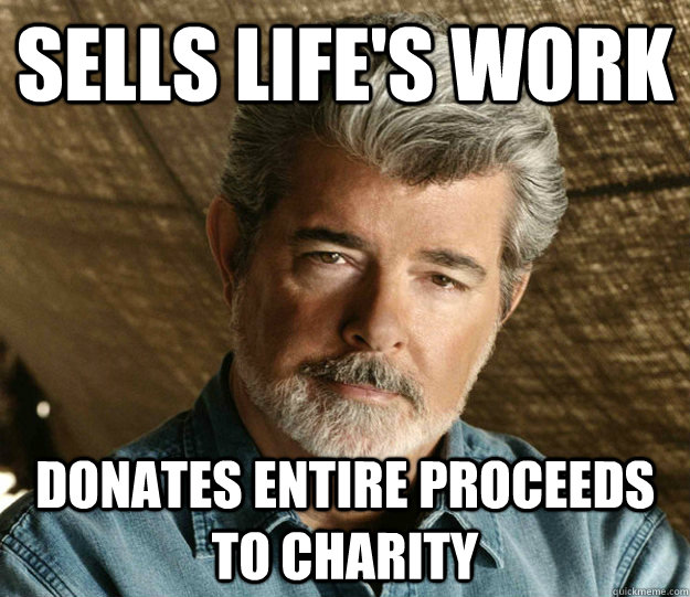 Sells life's work Donates entire proceeds to charity  