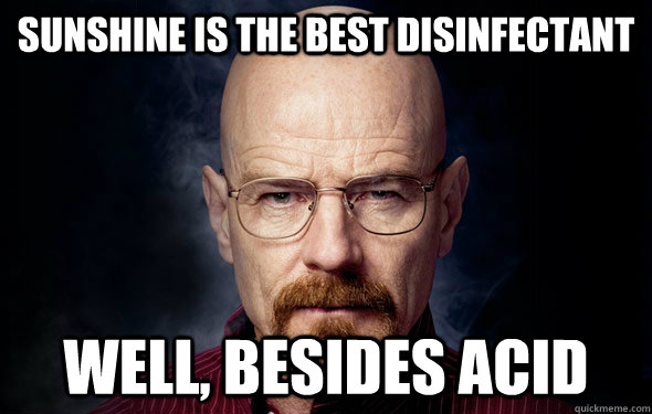 Sunshine is the best disinfectant  well, besides acid - Sunshine is the best disinfectant  well, besides acid  Walter White - Badass