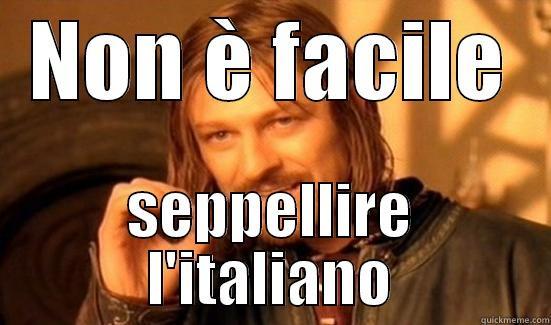 NON È FACILE SEPPELLIRE L'ITALIANO Boromir