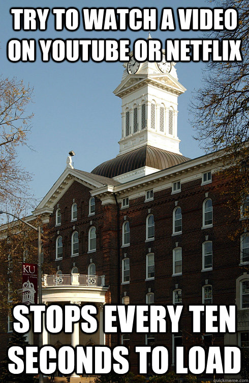 Try to watch a video on youtube or netflix stops every ten seconds to load  Kutztown Big Chicken