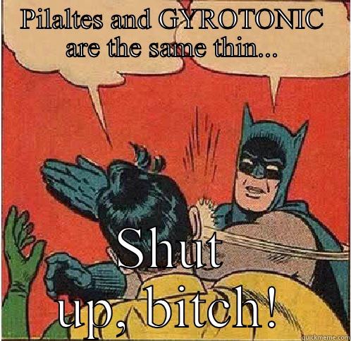 PILALTES AND GYROTONIC ARE THE SAME THIN... SHUT UP, BITCH! Batman Slapping Robin