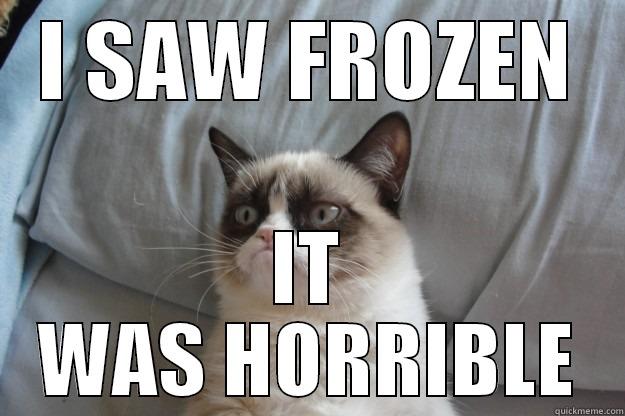 I SAW FROZEN IT WAS HORRIBLE Grumpy Cat