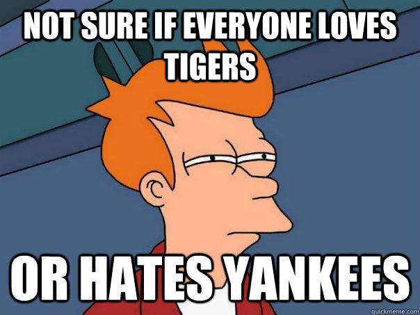 Not sure if everyone loves tigers Or hates yankees  Futurama Fry