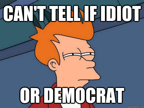 can't tell if idiot or democrat - can't tell if idiot or democrat  Futurama Fry