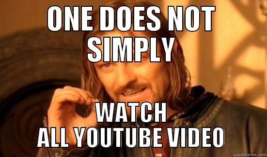 ONE DOES NOT SIMPLY WATCH ALL YOUTUBE VIDEO Boromir