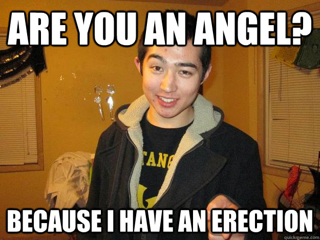 Are You an angel? Because I have an erection - Are You an angel? Because I have an erection  Incorrect Pickup Line Guy