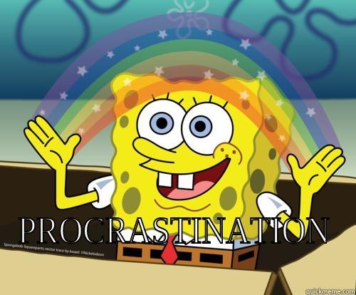  PROCRASTINATION Spongebob rainbow