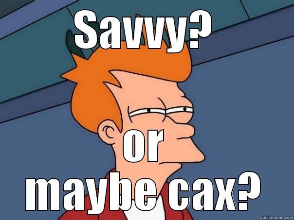 Hey there - SAVVY? OR MAYBE CAX? Futurama Fry