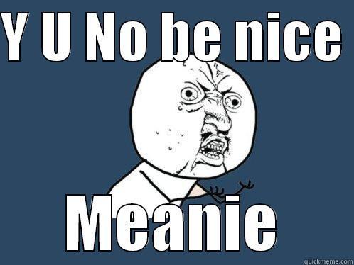 Y U NO BE NICE  MEANIE Y U No