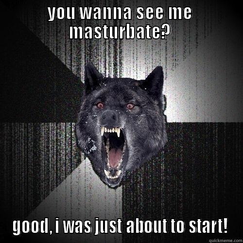 YOU WANNA SEE ME MASTURBATE? GOOD, I WAS JUST ABOUT TO START! Insanity Wolf