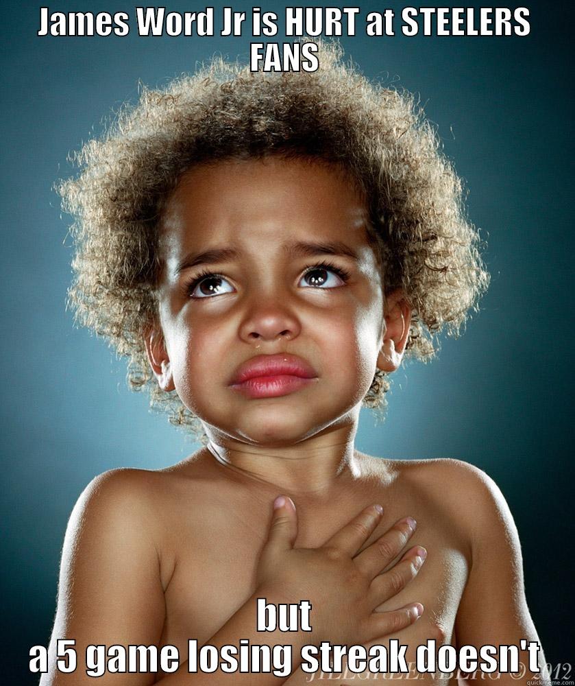 JAMES WORD JR IS HURT AT STEELERS FANS BUT A 5 GAME LOSING STREAK DOESN'T Misc