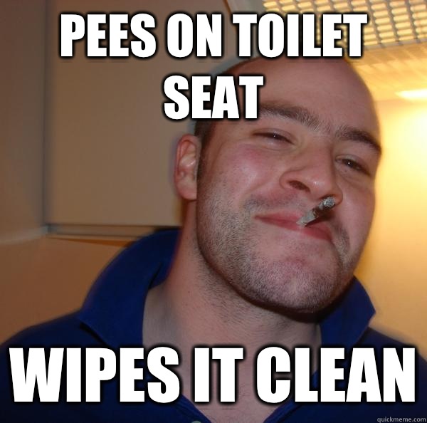 Pees on toilet seat Wipes it clean - Pees on toilet seat Wipes it clean  Misc