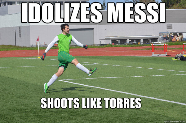 Idolizes Messi Shoots like torres  