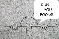 RUN...
...YOU FOOLS!  Gandalf