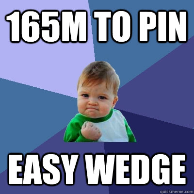 165M TO PIN EASY WEDGE  Success Kid