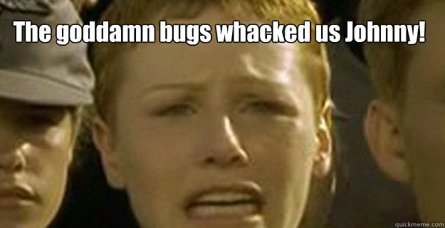 The goddamn bugs whacked us Johnny!  goddamn bugs