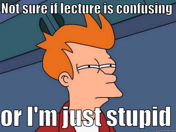 Should I ask? - NOT SURE IF LECTURE IS CONFUSING   OR I'M JUST STUPID Futurama Fry