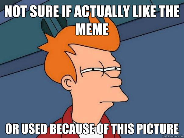 Not sure if actually like the meme Or used because of this picture  Futurama Fry