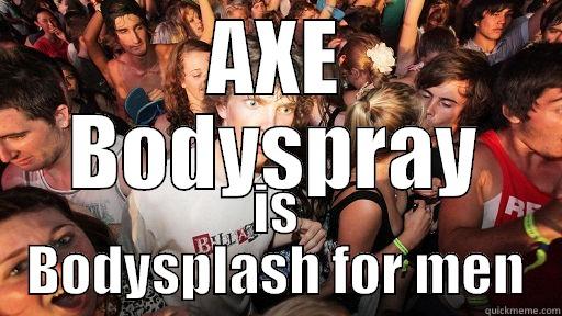 No wonder why it sells so good. - AXE BODYSPRAY IS BODYSPLASH FOR MEN Sudden Clarity Clarence