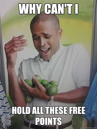 Why can't i Hold all these free points  Lime Guy
