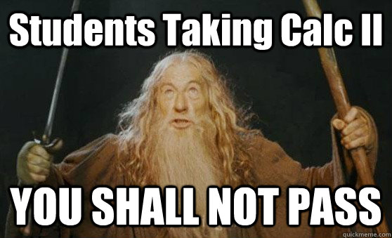 Students Taking Calc II YOU SHALL NOT PASS  