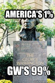 America's 1% GW's 99%  Ironic GWU
