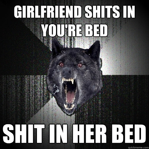 GIRLFRIEND SHITS IN YOU'RE BED SHIT IN HER BED  Insanity