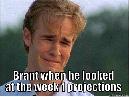  BRANT WHEN HE LOOKED AT THE WEEK 1 PROJECTIONS 1990s Problems