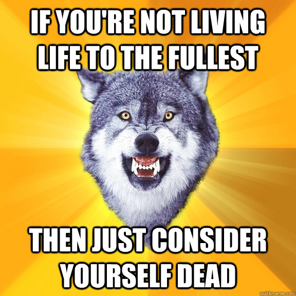 if you're not living life to the fullest then just consider yourself dead  Courage Wolf