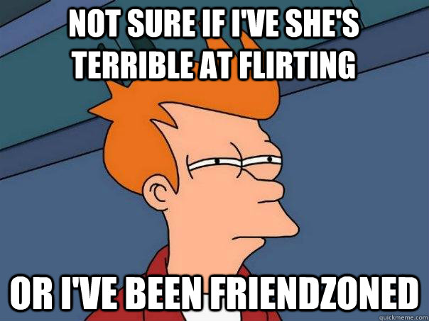 Not sure if I've she's terrible at flirting or i've been friendzoned  Futurama Fry