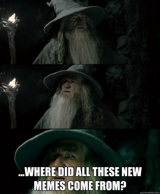  ...Where did all these new memes come from?  Confused Gandalf
