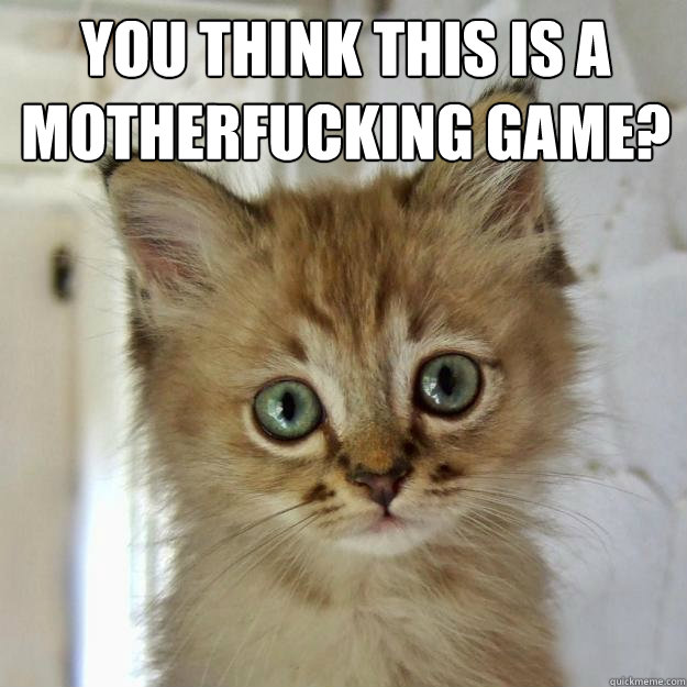 YOU THINK THIS IS A MOTHERFUCKING GAME?   Foobar