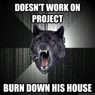 Doesn't work on project Burn down his house  Bullets - Insanity wolf
