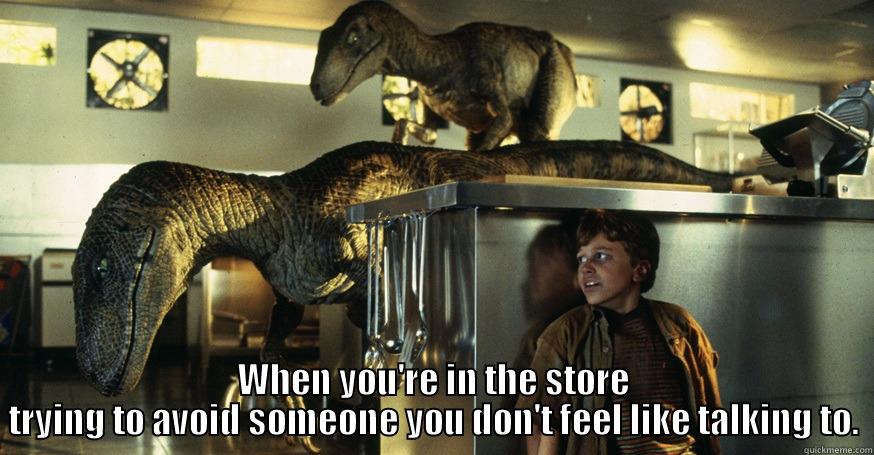 Talking Predators -  WHEN YOU'RE IN THE STORE TRYING TO AVOID SOMEONE YOU DON'T FEEL LIKE TALKING TO. Misc