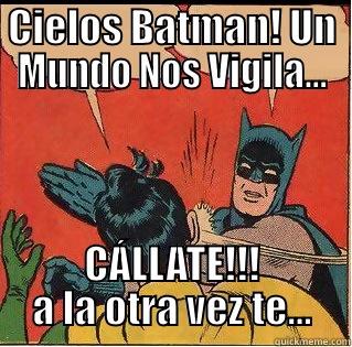 CIELOS BATMAN! UN MUNDO NOS VIGILA... CÁLLATE!!! A LA OTRA VEZ TE... Slappin Batman