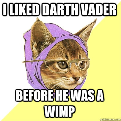 I liked darth vader before he was a wimp  Hipster Kitty