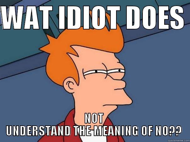 WAT IDIOT DOES  NOT UNDERSTAND THE MEANING OF NO?? Futurama Fry
