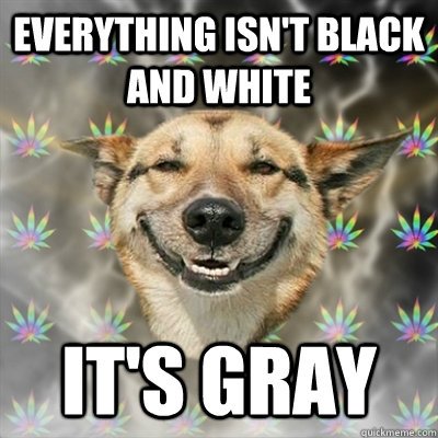 everything isn't black and white It's gray  Stoner Dog